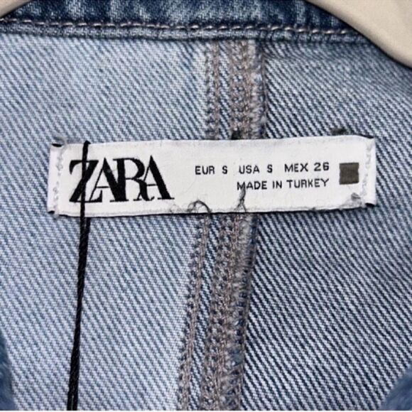 Zara Cropped Patchwork Denim Blue Jacket
(Size Small) - Picture 6 of 8